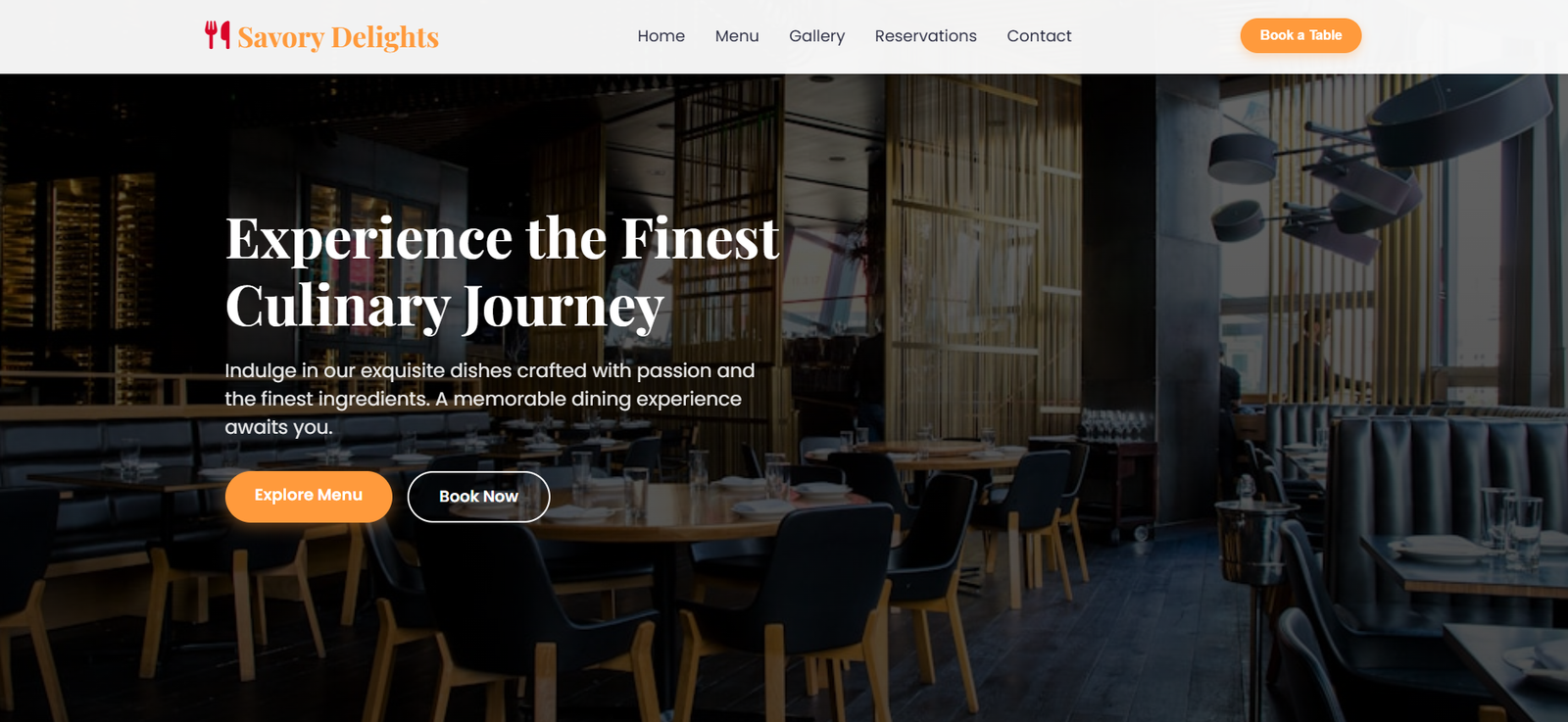 Savory Delights- Restaurant Website